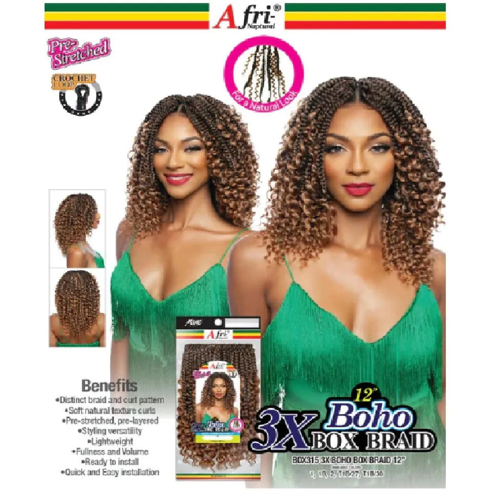 Afri-Naptural: 3X BOHO BOX BRAID 12" (BOX315)