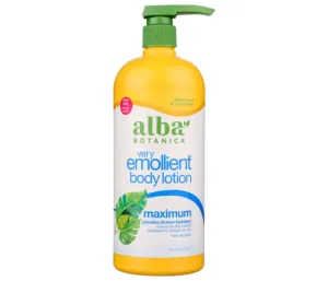 Alba Botanica - Emollient Body Lotion for Dry Skin, 32 Oz - Pack of 1