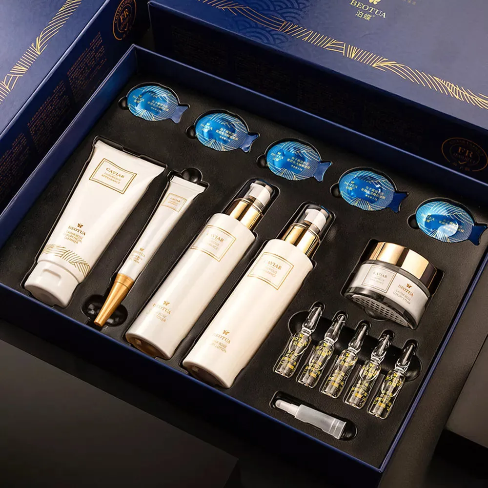 Beotua Caviar Luxurious Skincare Set 15pcs Moisturizing Kit Pro Beauty Health