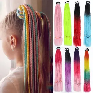 Braided Ponytail Hair Extension: Stylish Elastic Rubber Band Hair Piece