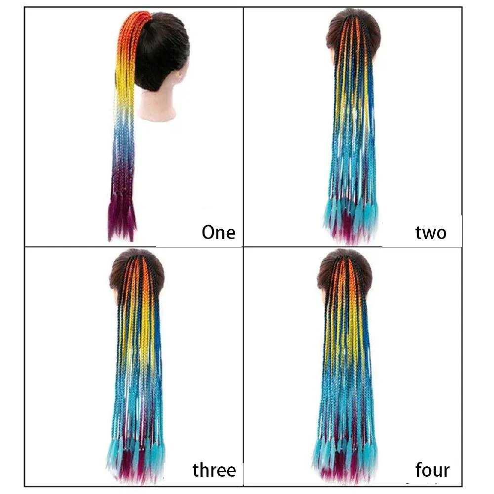 Braided Ponytail Hair Extension: Stylish Elastic Rubber Band Hair Piece