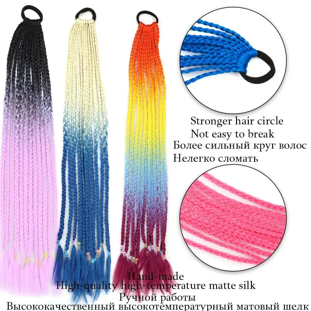 Braided Ponytail Hair Extension: Stylish Elastic Rubber Band Hair Piece