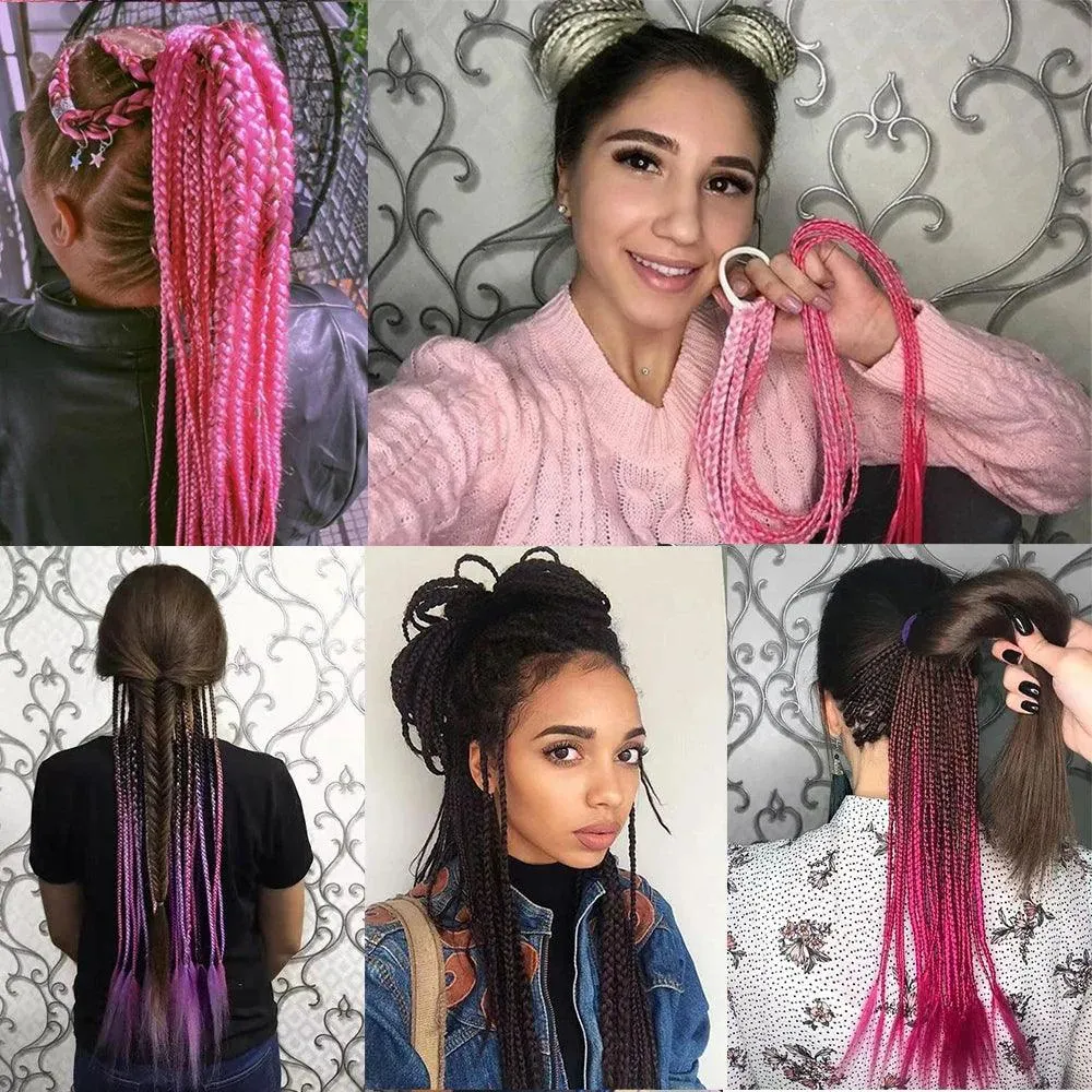 Braided Ponytail Hair Extension: Stylish Elastic Rubber Band Hair Piece