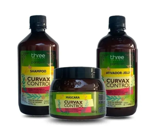 Curvax Control Curly Wavy Moringa Tucumâ Treatment Kit 3x500 - Three Therapy