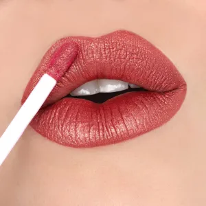 Day Rate  | A Soft Earthy Red With Gold Shimmer Liquid Lipstick