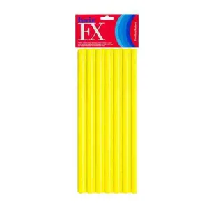 Hair FX Perming Rods Flexible Long Yellow 12pc