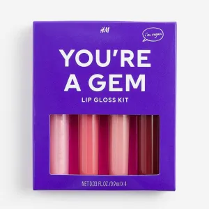 H&M lip gloss set, 4 pieces, shade You're a Gem