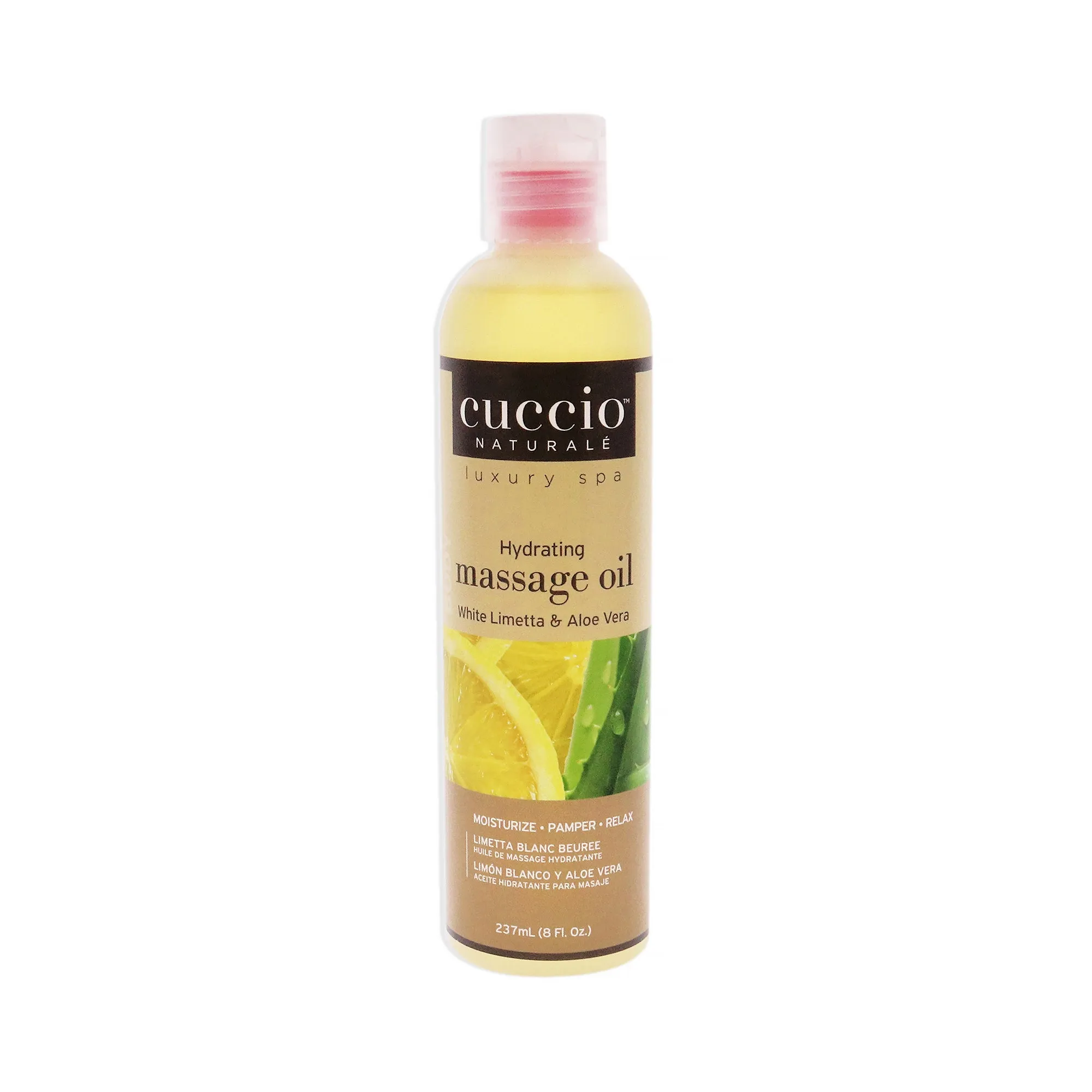 Hydrating Massage Oil - White Limetta and Aloe Vera by Cuccio for Unisex - 8 oz Oil