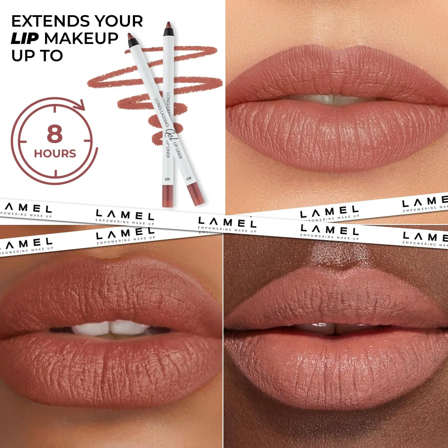 LAMEL Long lasting Gel Lip Liner 403 Burnt Ocher