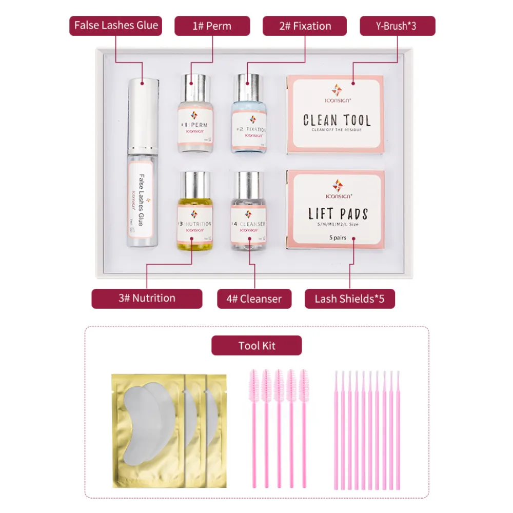 Lash Lift Kit - Eyelash Perming Set with Eyepad and Brush