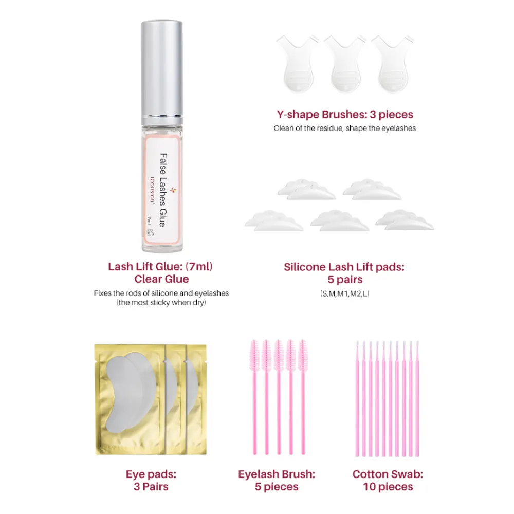 Lash Lift Kit - Eyelash Perming Set with Eyepad and Brush