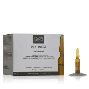 Martiderm Platinum Photo-Age moisturizes brightens and strengthens the anti-pollution effect 30 ampoules of 2 ml each, Health & Beauty