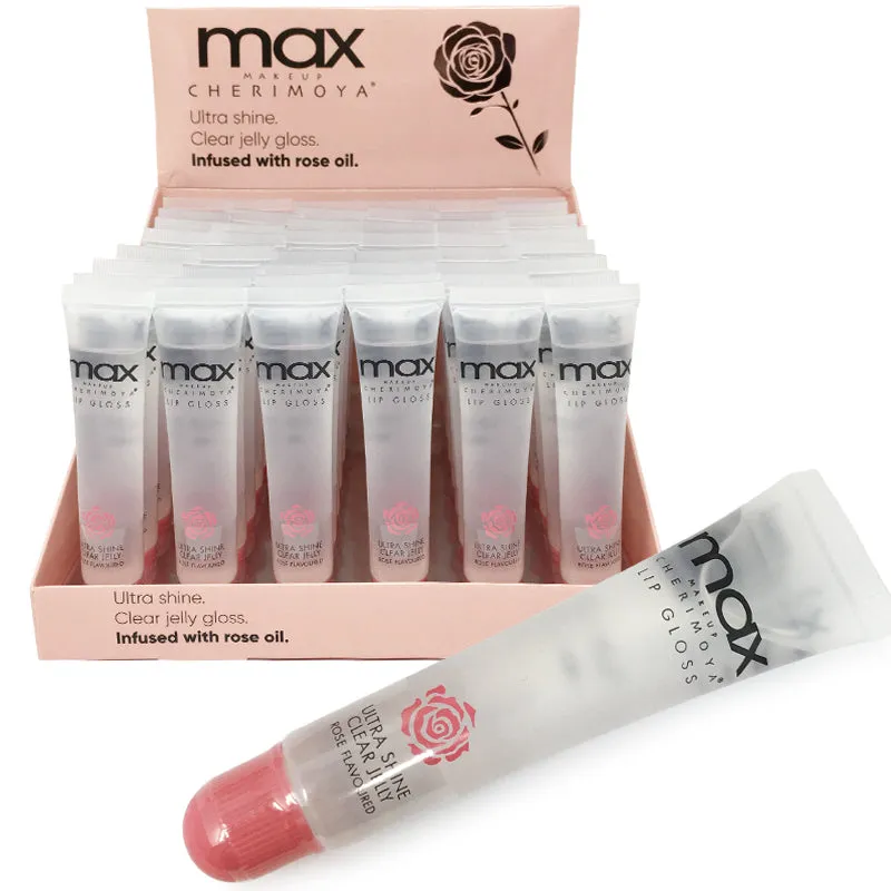 Max Clear Jelly Gloss With Rose Oil - Rose (48 units)