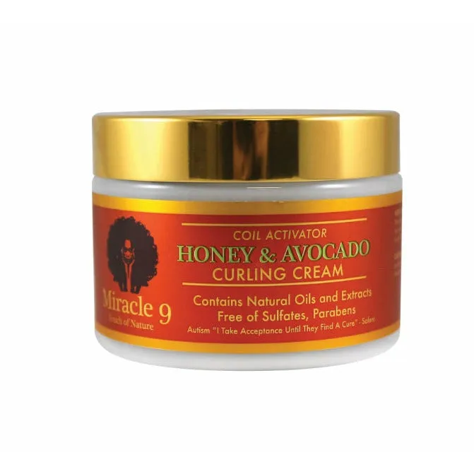 Miracle 9: Coil Activator Honey & Avocado Curling Cream 12oz