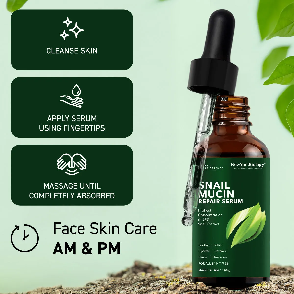 Snail Mucin Repair Serum for Face 3.38 Fl. oz